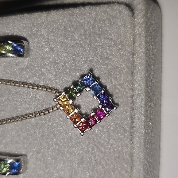 Vintage 925 Silver Necklace with Earrings Set NWT - Picture 2 of 8